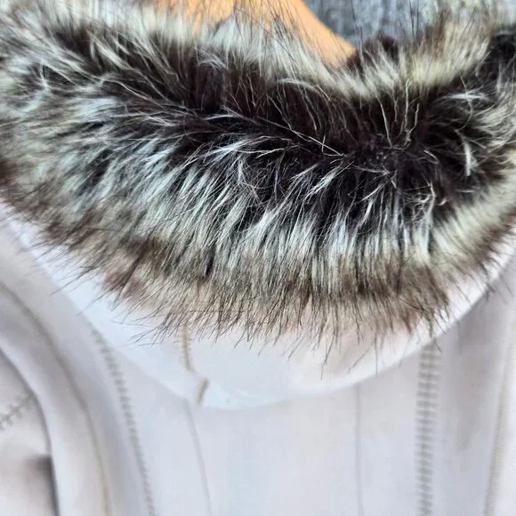 Vintage Penny Lane Coat 90s Y2K Size M Beige Faux Fur Faux Suede Boho - Picture 8 of 11